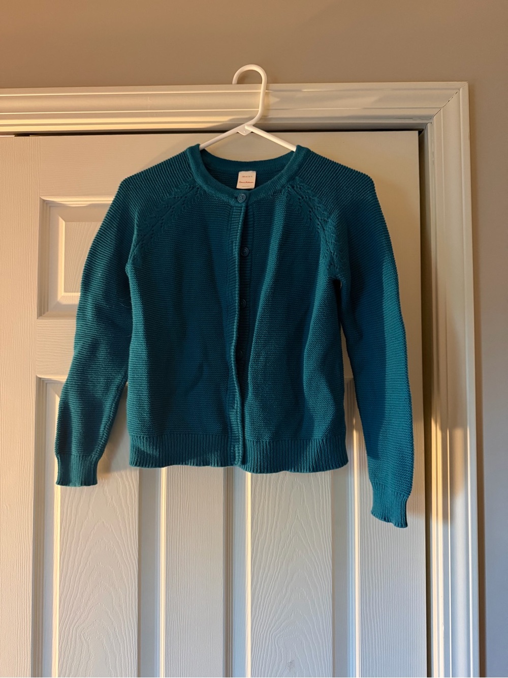 Teal Button-Up Girl’s Cardigan